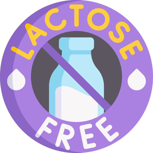 Logo pour confirmer que les produits sans gluten Piaf sont également sans lactose.